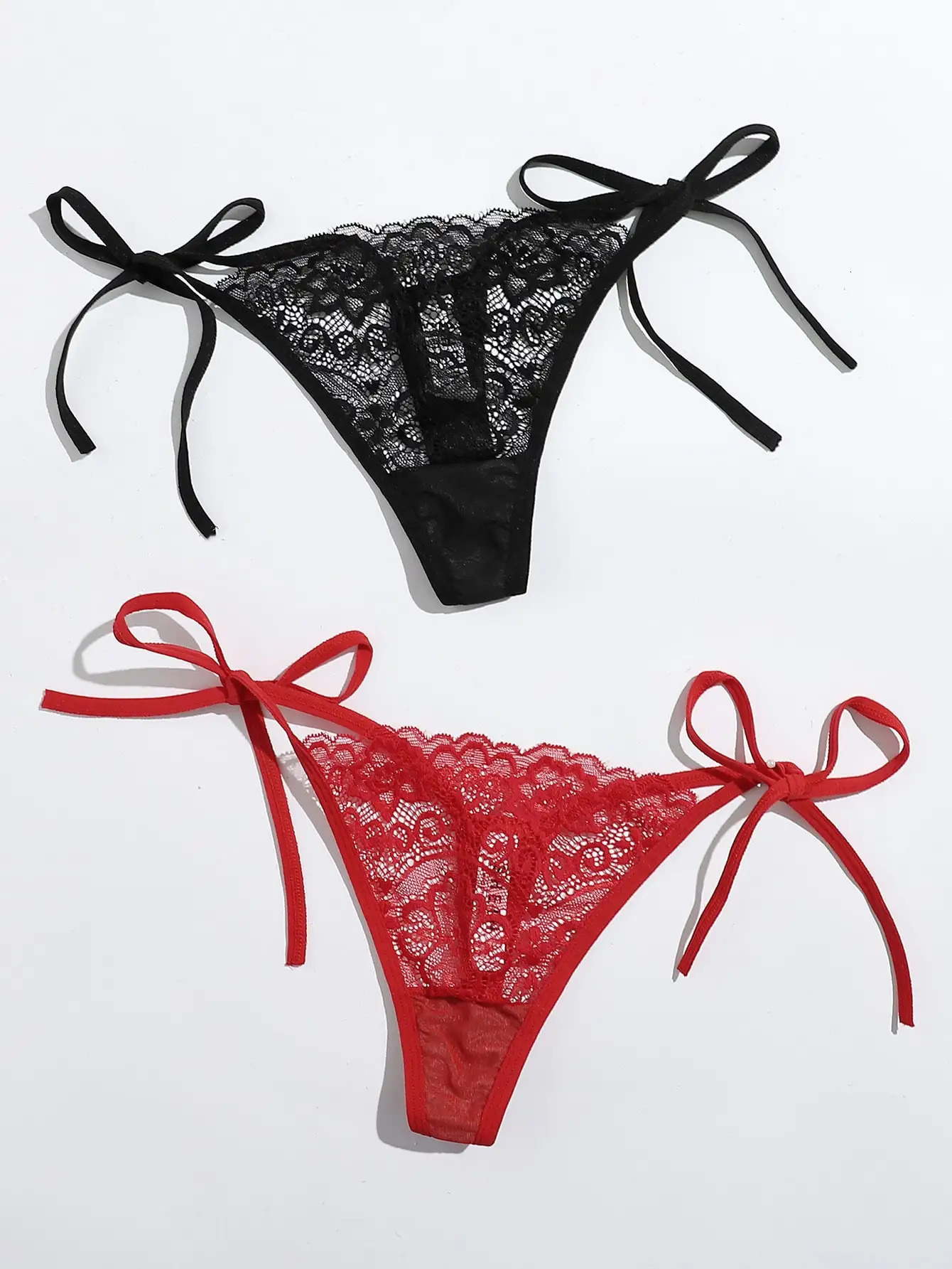 2pcs Low Waist Lace Thong For Women Sexy Panties Comfortable Underwear Female Underpants Lingerie C847 250114