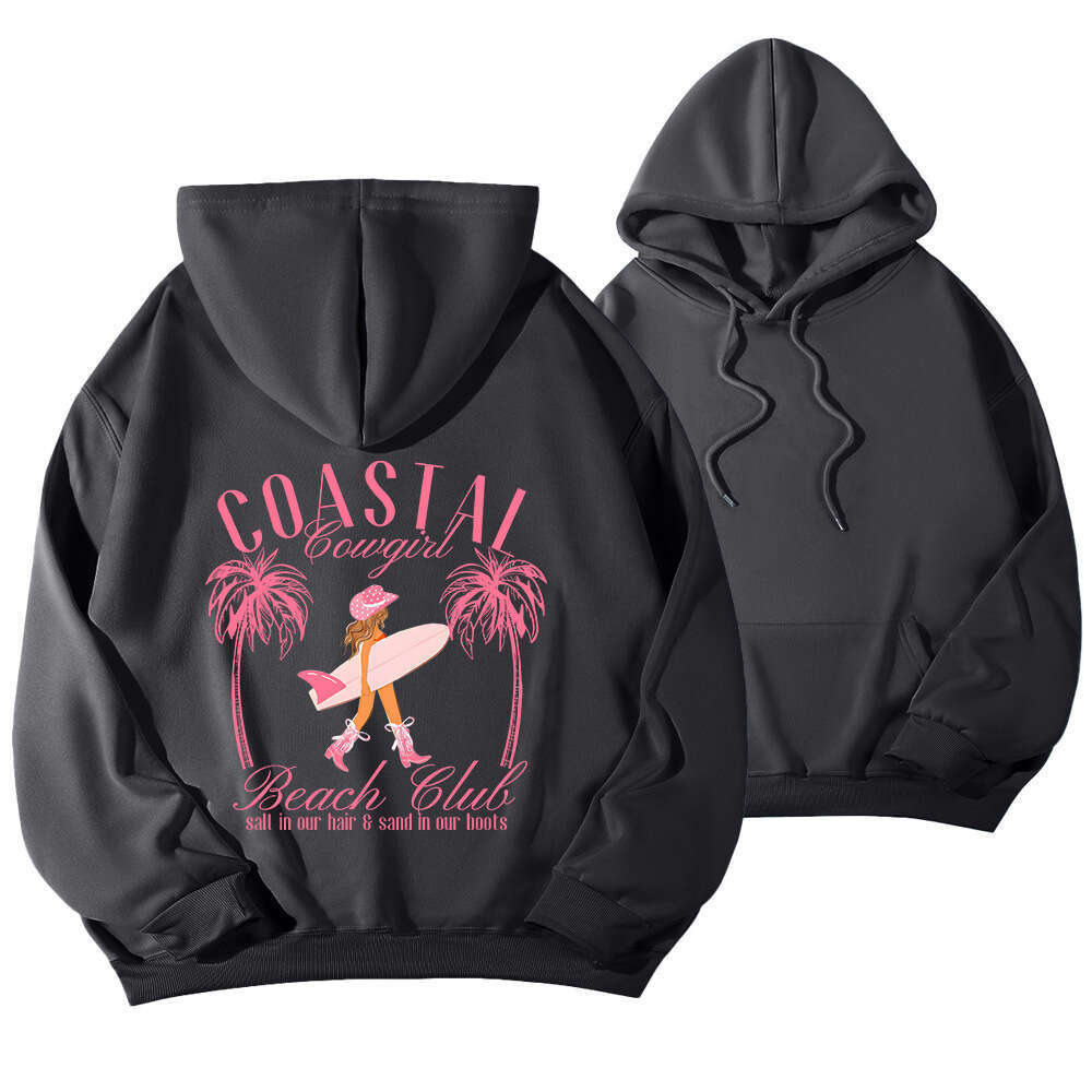 new letter printed off shoulder sleeves multi-color casual hoodie fleece sweatshirt jacket