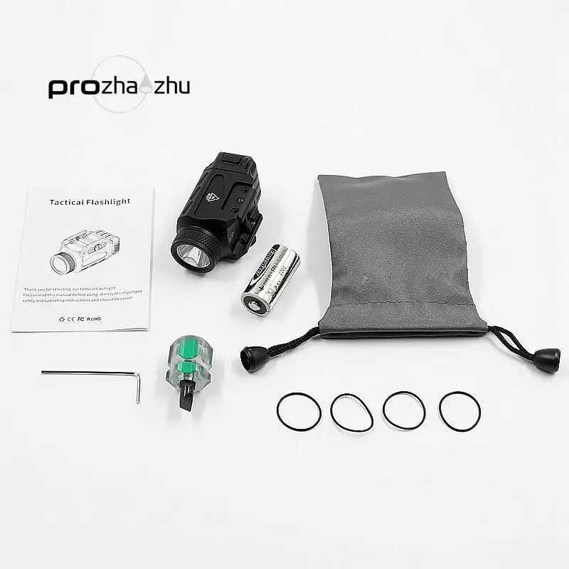 Mini LED Tactical Light IPX5 Waterproof CR23A Weaponlight Pistol Mounted 9mm Caliber Picatinny RailW241227