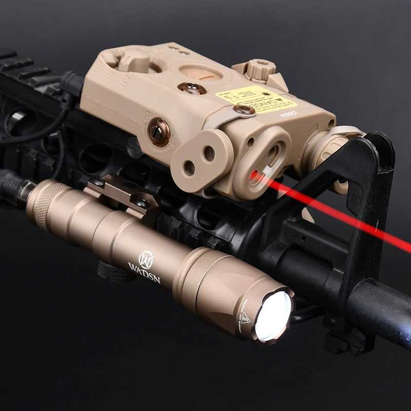 Tactical air gun PEQ-5 red dot green blue indicator without white light equipped with Surefir M300 M600 flash switch hunting laserW241227