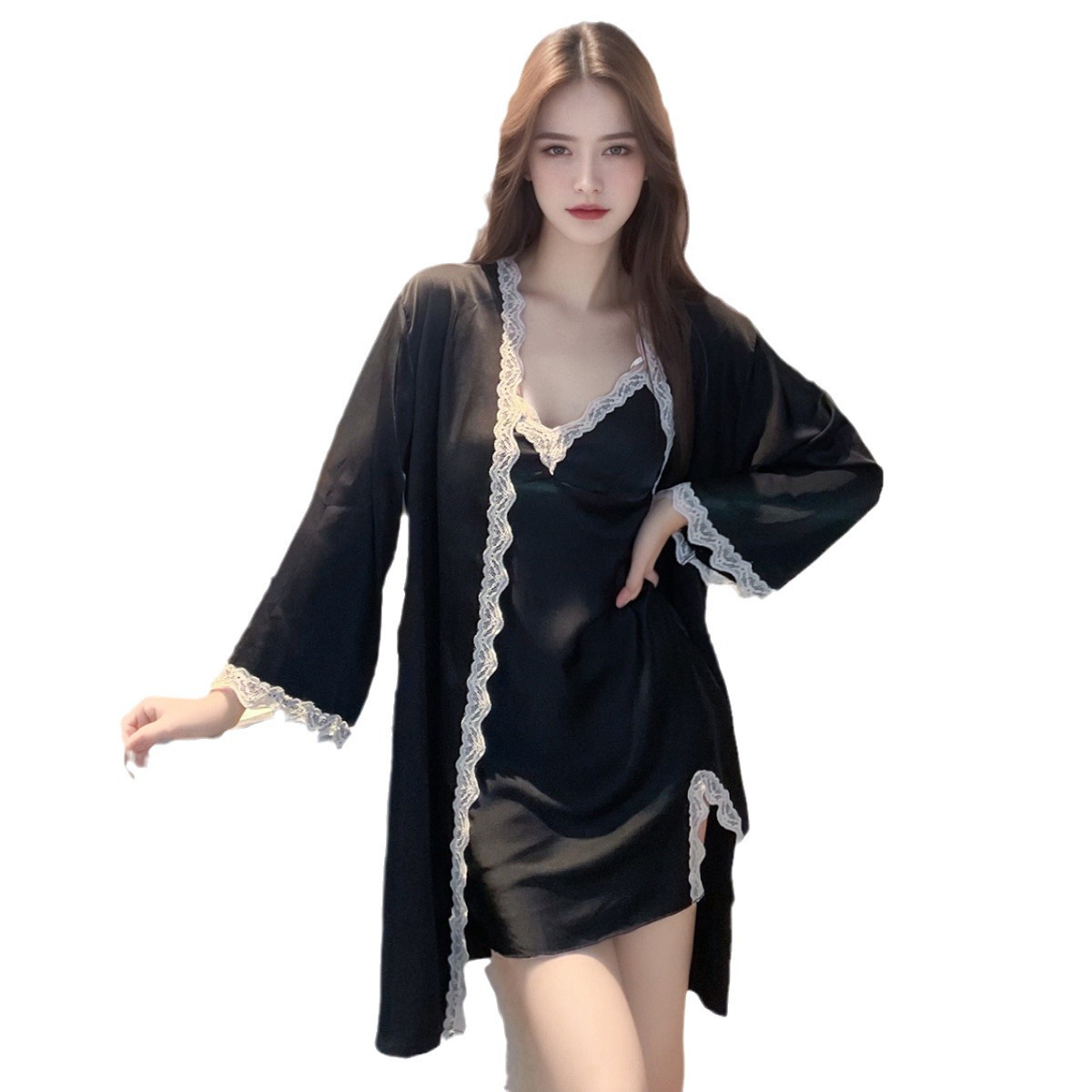 X4650 High-grade sexy suspender nightdress two-piece suit female summer private pure desire style with chest pad ladies home clothes summer
