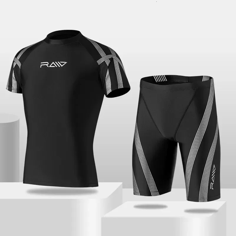 YUKE Swimsuit Men Quick Dry Swimwear Swimming Top Trunks UPF50 Beach Rash Guard Short Surfing Bathing Suit Plus Size 250108