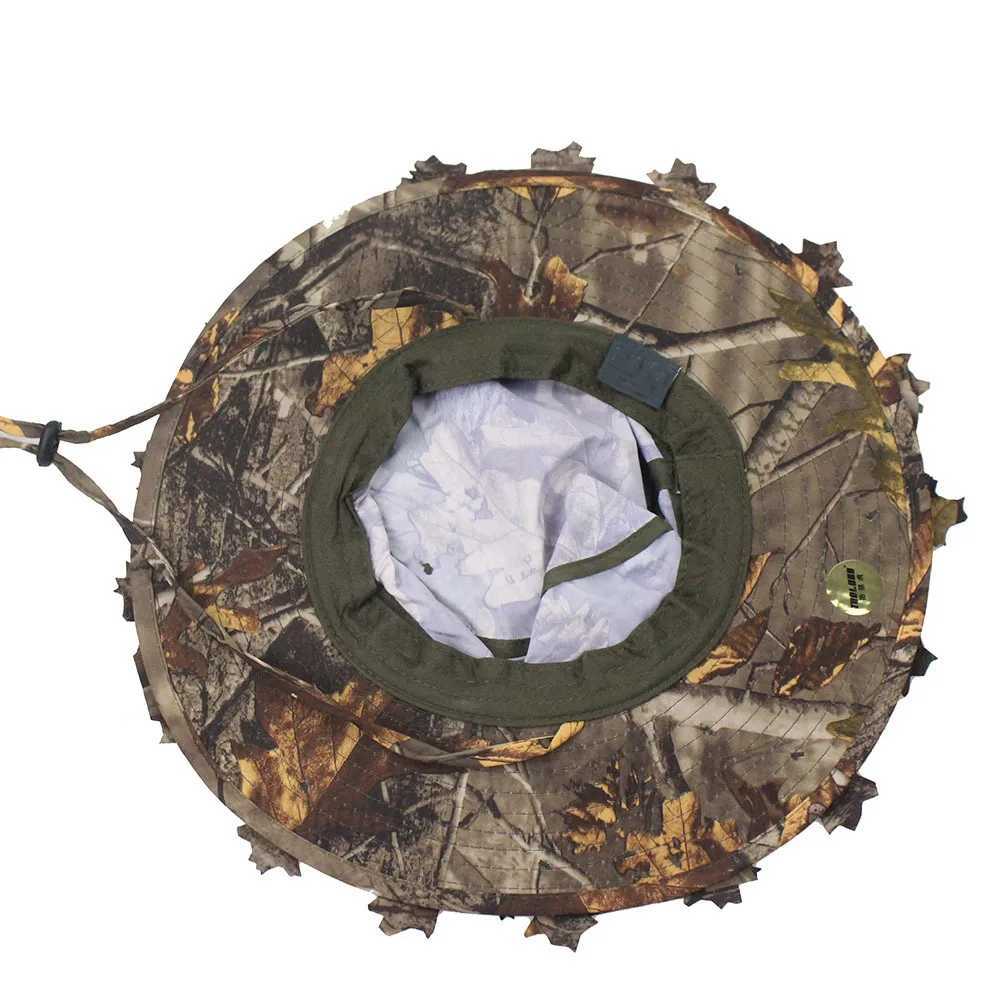 3D Camouflage Hat Real Tree af Hunting Camo Boonie Hats for Outdoor Shooting Combat Fishing Panama Cam tourismXJ250116