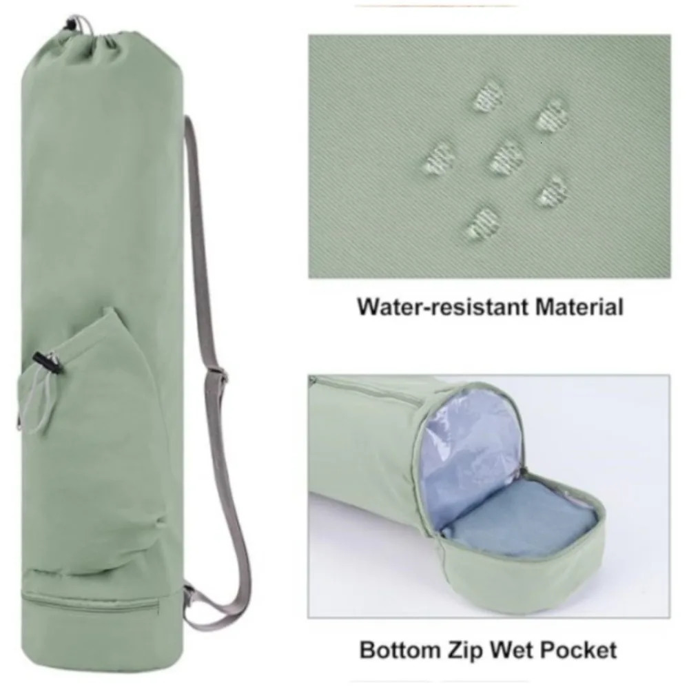 Multifunction Storage Bag Large Capacity Exercise Yoga Mat FullZip Canvas Adjustable Shoulder Strap Waterproof Fitness 250114