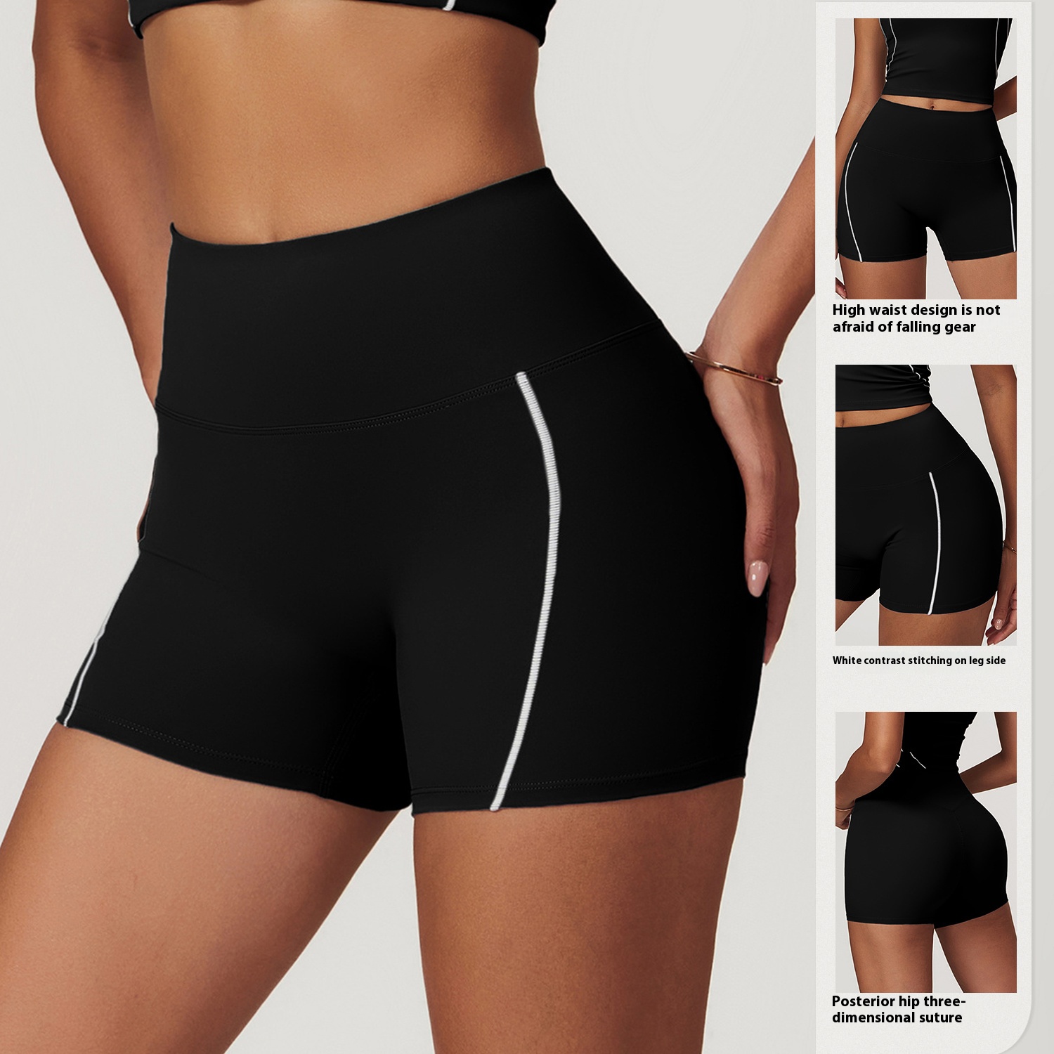 Nude Feeling Skinny Yoga Shorts High Waisted Hip Lifting Outer Wear Fitness Shorts Women Running Sweatpants
