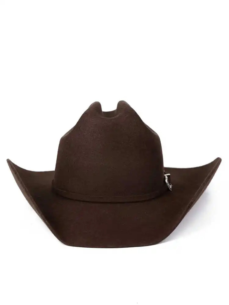 Western 100% Wool Felt Cowboy Hat Men Big Size XL 60CM 61CM Stain Lined Fedora 250116