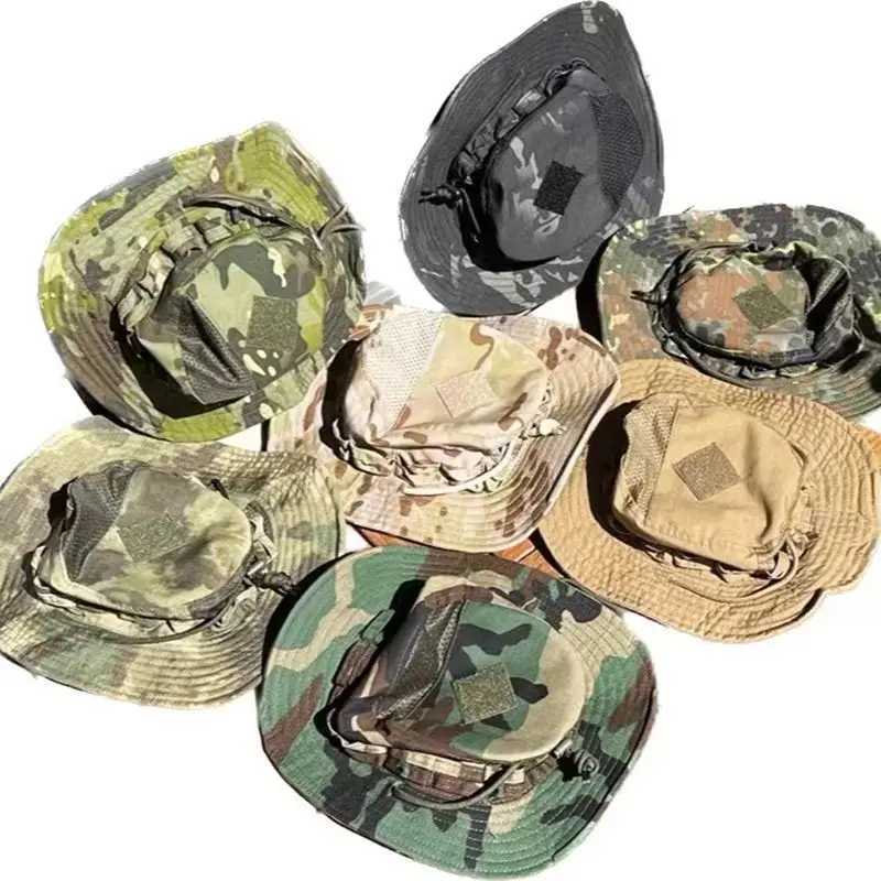 Tactical TOM Outdoor tactical Adjustab boonie hat Camouflage Round Brim Hat Visor Fisherman Hat Multi-camouflageXJ250116