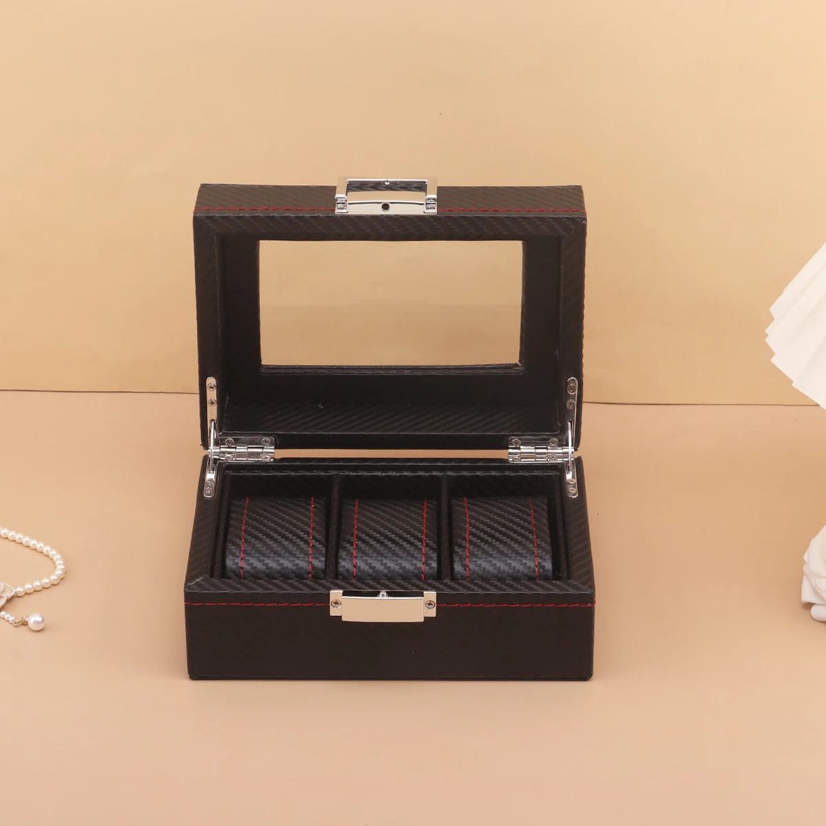 3/6/10/12 Grids Carbon Fiber Watch Boxes Watch Organizers Top Quality Boxes for Men Women Watches Jewelry Display 250117