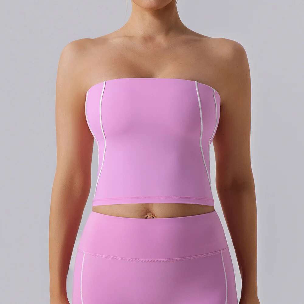Ddmyoutdoor China Domestic Mermaid Curve Sports Underwear Women S Naked Sense Double Sided Scrub Belt Pad Contrast Color E Slim Yoga Chest Wrap