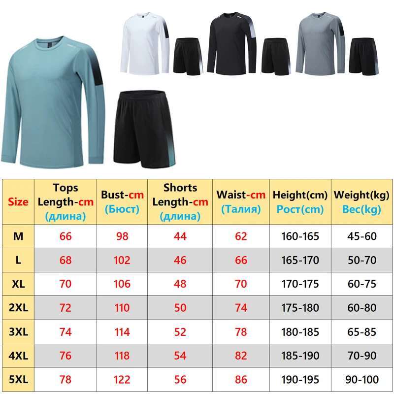 Ddmyoutdoor China Domestic Shirt Shorts Suits Gym Men Sports Soccer Fiess Quick Drying Training Basketball Football Base D Gradient Long Sleeves Set