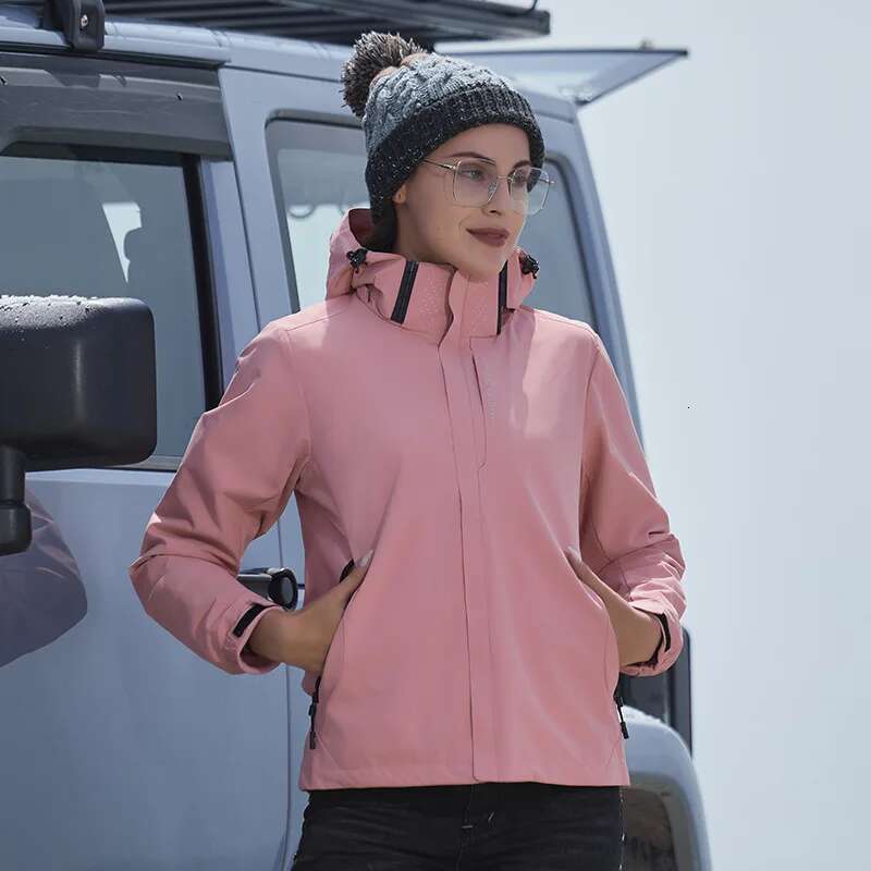 Ddmyoutdoor China Domestic Camping Hiking Jacket Women Autumn Outdoor Sports Coats Climbing Trekking Windbreaker Travel Waterproof Purple Rosy