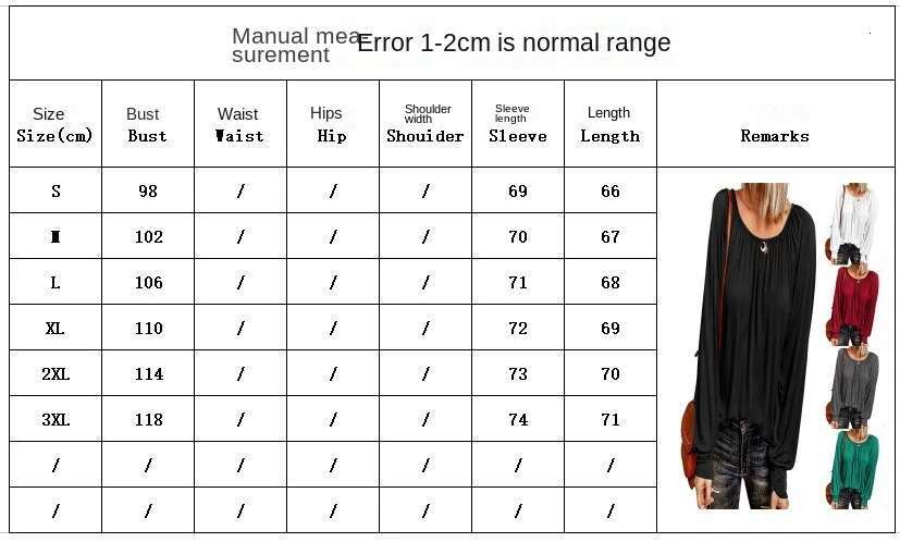New Solid Color Round Neck Designer T-shirt Casual Pleated Long Sleeved Women's Top