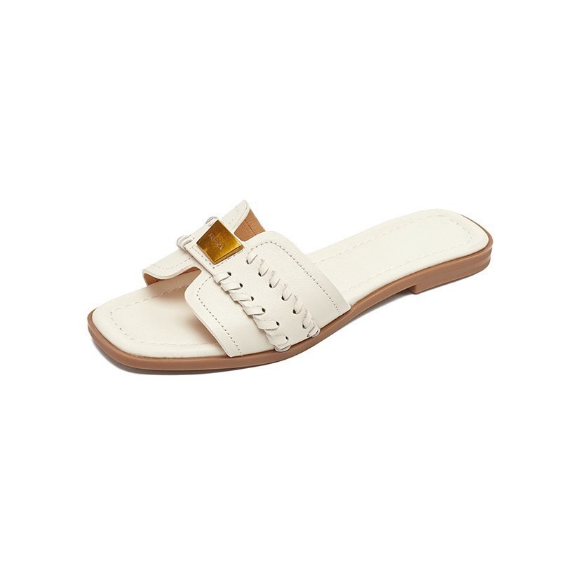 Women Slippers Fashion Flat Bottom Comfort Indoor Outdoor Wear Beach Seaside Design Sense Triple Brown Beige Free shipping
