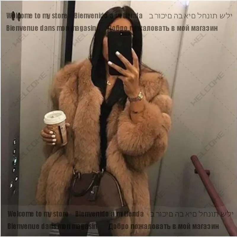 Winter Female Overcoat Faux Fur Jacket Women Coats Loose Casual Thicken Warm Long Sleeve Outerwears Korean Fashion Autumn