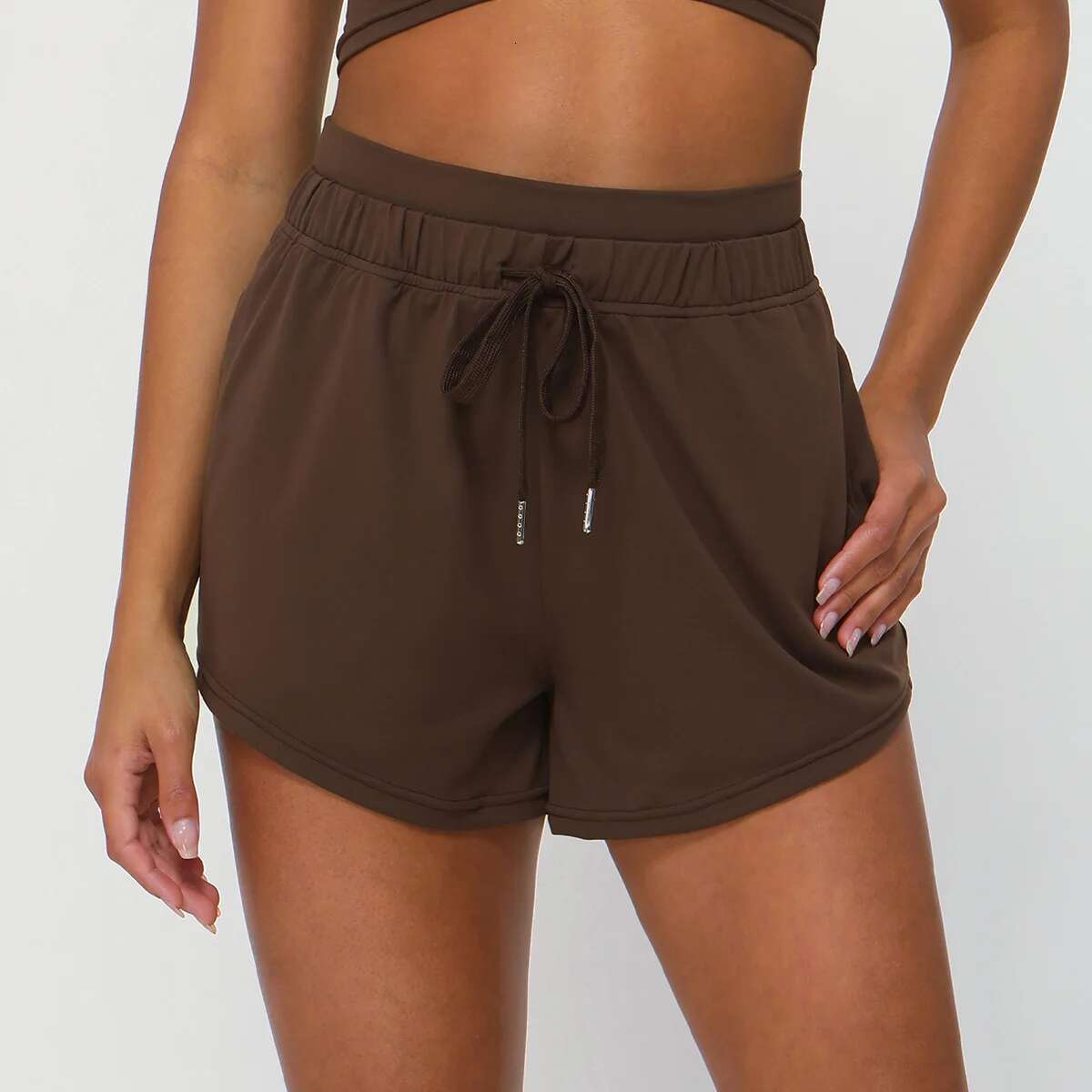 Ddmyoutdoor China Domestic Mermaid Curve Fake Two Piece Drawstring Waist Sports Shorts With Pocket Summer Workout Loose Casual Three Piece Pants For W