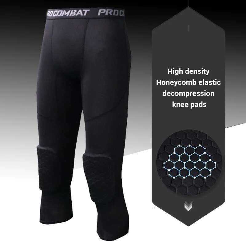 Ddmyoutdoor China Domestic Men Compression Sport Cropped Pants Running Basketball Man Crossfit Fiess Leggings Gym Training Tights With Knee Pads