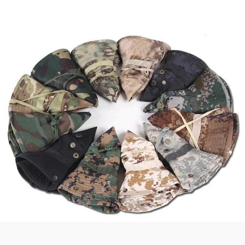 Summer Boonie Hats s Camouflage Bucket Hats Multicam Panama Hunting Hiking Outdoor Camo Panama s MenXJ250116