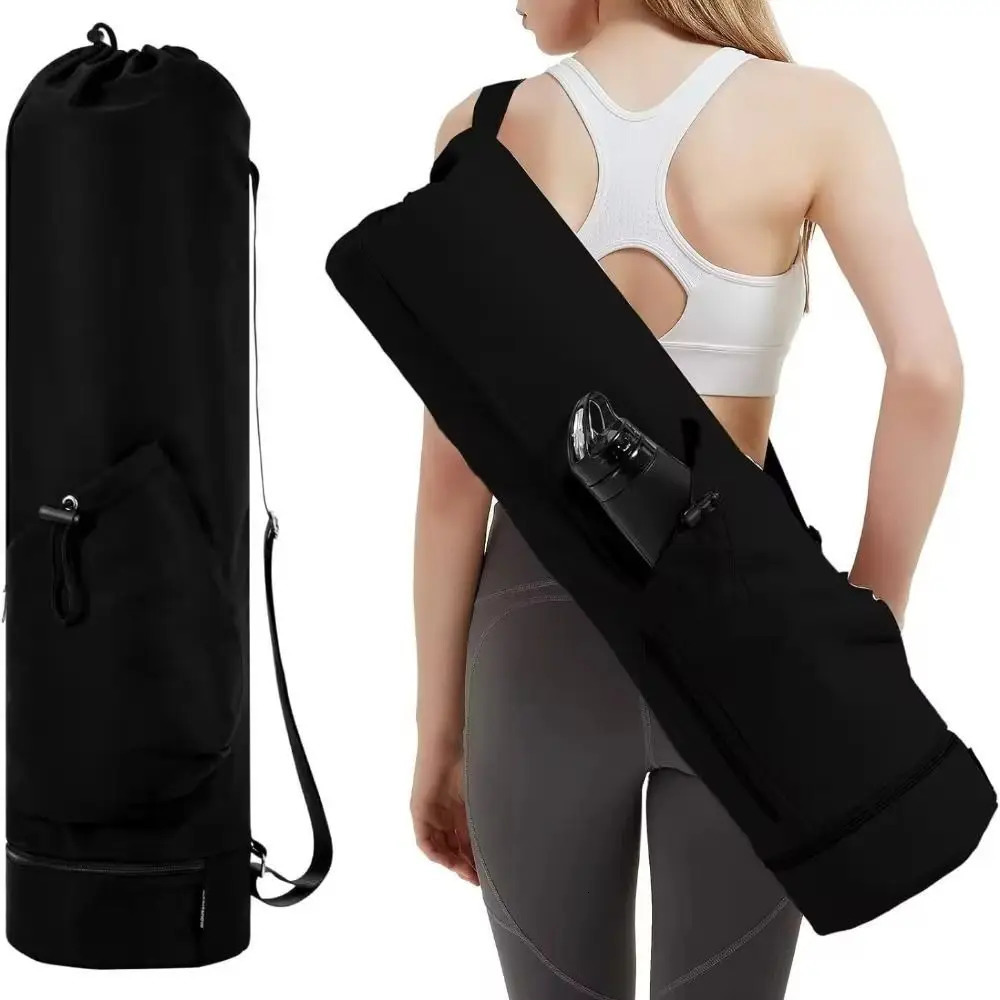 Yoga Backpack Large Capacity Mat Bag Waterproof Adjustable Shoulder Straps Breathable Sports Portable Black Gym 250114
