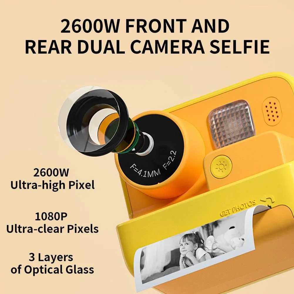 Digital Cameras Children Instant Camera Print Camera 2.0 1080P Video Photo Digital Camera with Thermal Print Paper for Kids Birthday Gift Toys z250117