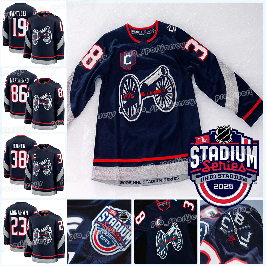 Boone Jenner Columbus Blue Jacket 2025 Stadium Series Hockey Jerseys Adam Fantilli Johnny Gaudreau Kent Johnson Ivan Provorov Zach Werenski Merzlikins Custom