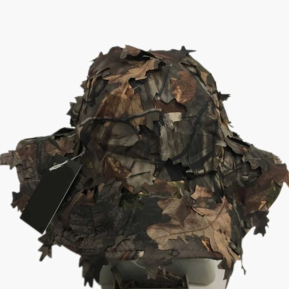 Sun Protection Flat Camouflage fect 3D aves Outdoor Fishing Boonie Tactical Fashion Polyester Hunting Hat Bird WatchingXJ250116