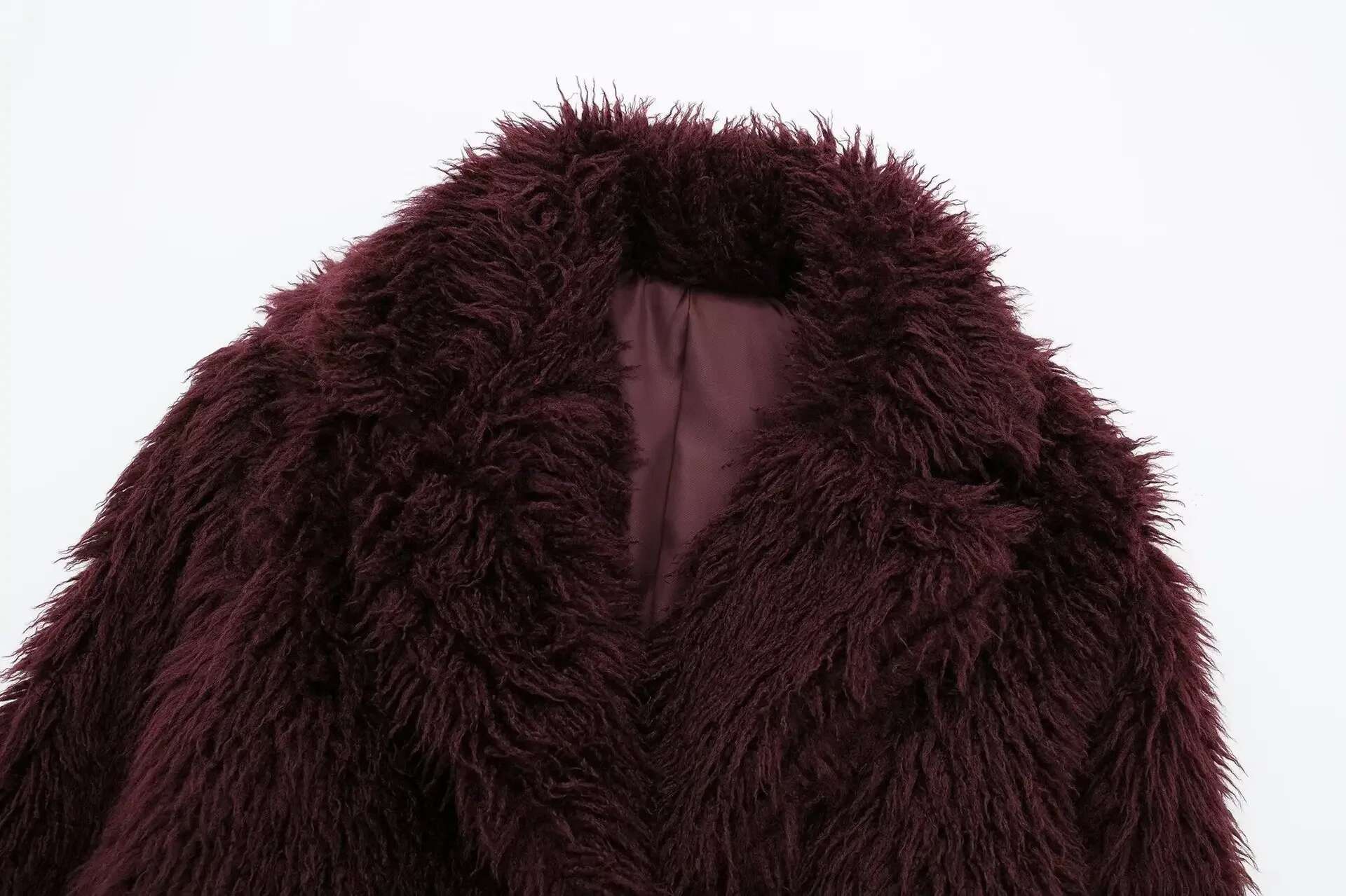 2024 Winter Hot Trendy Iconic Blogger Fashion Bury Faux Coat Women Overcoat Girls Shawl Collar Lamb Fur Jacket