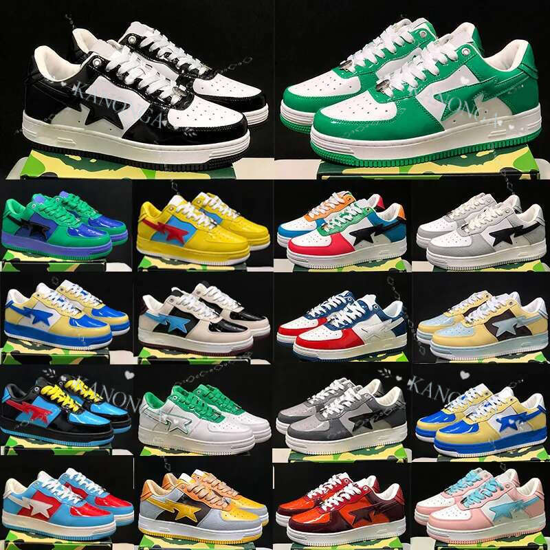 New Designer Casual Shoes Low For Men Sk8 Sneakers Patent Leather Black White Blue Camouflage Skateboarding Jogging Dhgate Sports Star Trainers 36-45