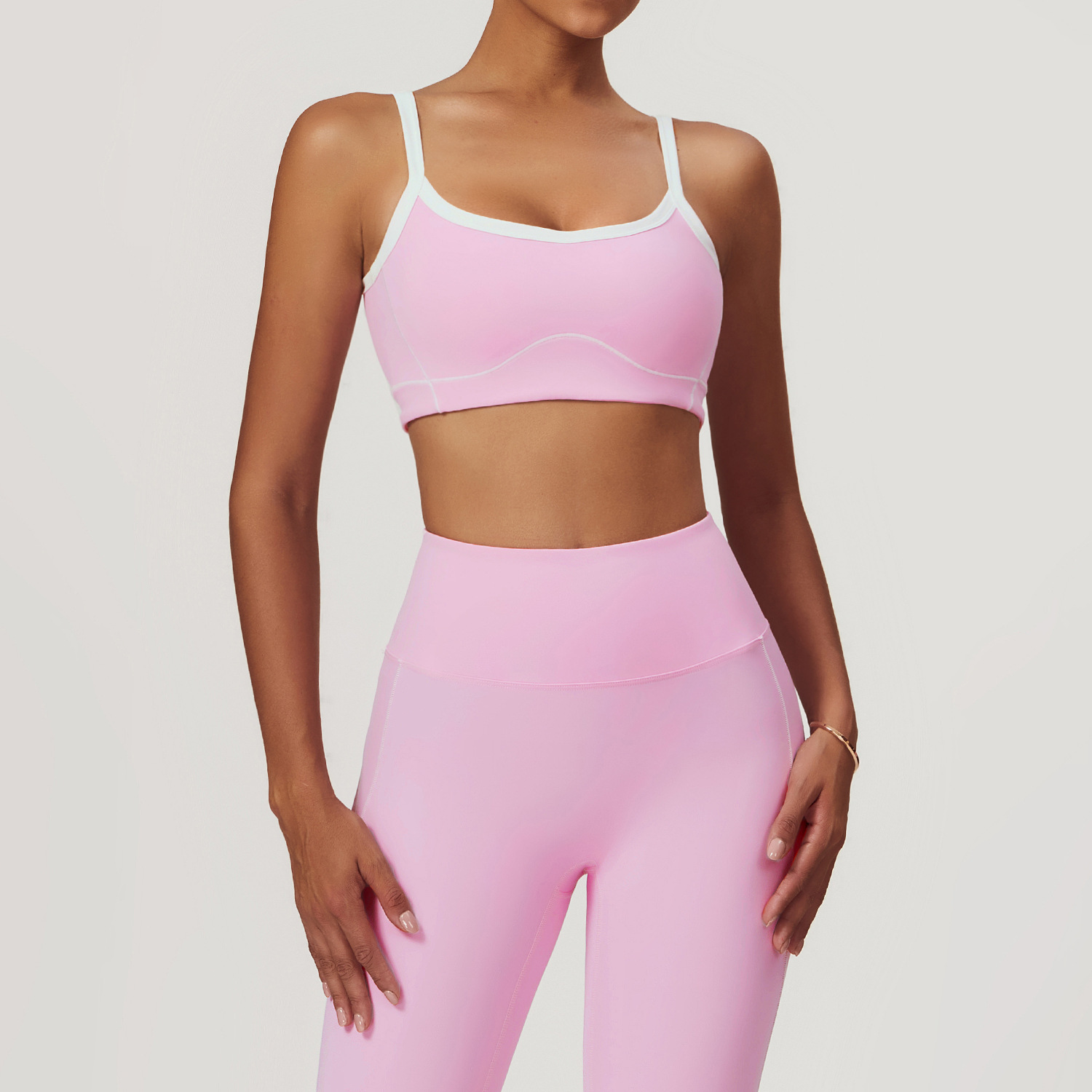 Nude Feeling Tight Sports Underwear Big U Back Yoga Bra Women Inner Outer Fitness Top