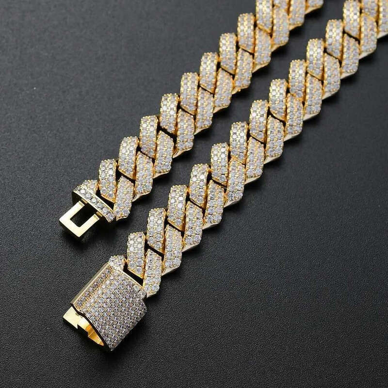 Pendant Necklaces 13mm 16 18 20 22 inches Ice Sparkg Cuban Hip Hop Mini Paving Chain Necklace Mens Jewelry BC004 J240909