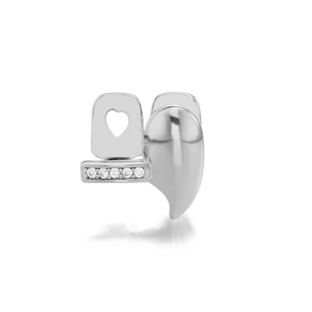 Hip Hop Iced Out Bling Stones Teeth Grillz Cubic Zircon Caps Top Bottom Charm Grills For Men Women JewelryXJ250114