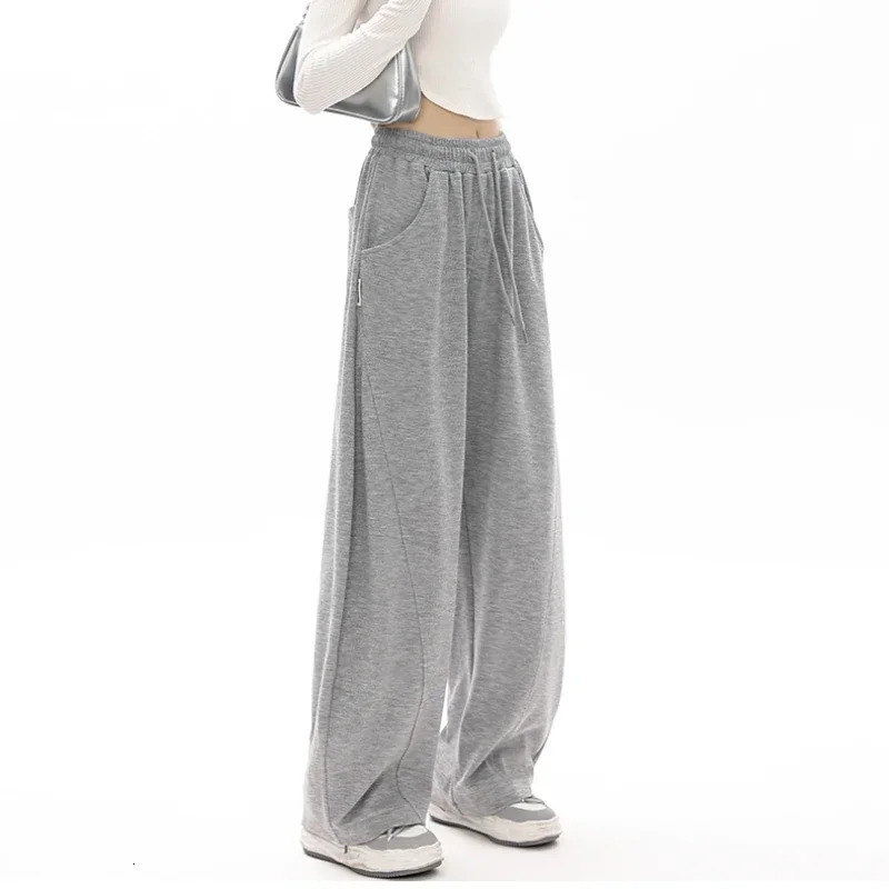 2024 Men Women Sweatpants Autumn and Winter Solid Color Casual Versatile Wide Leg Trousers Soft Sports Jogging Pants Female 250113