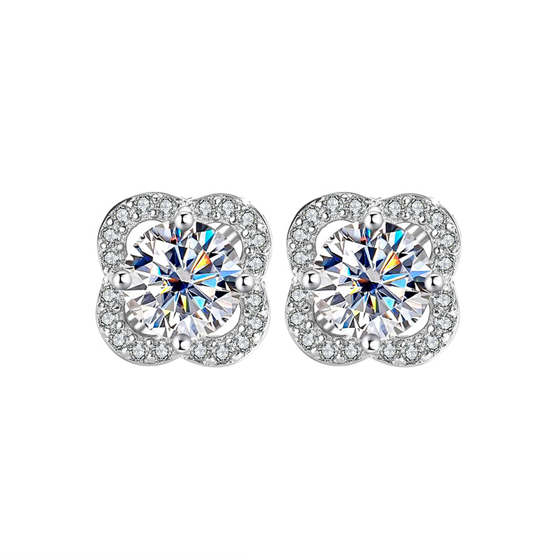 bubble lucky stud earrings designer for women sterling sier pass dia tester vvs moissanite earring plated PT950 gold jewelry valentines day gift