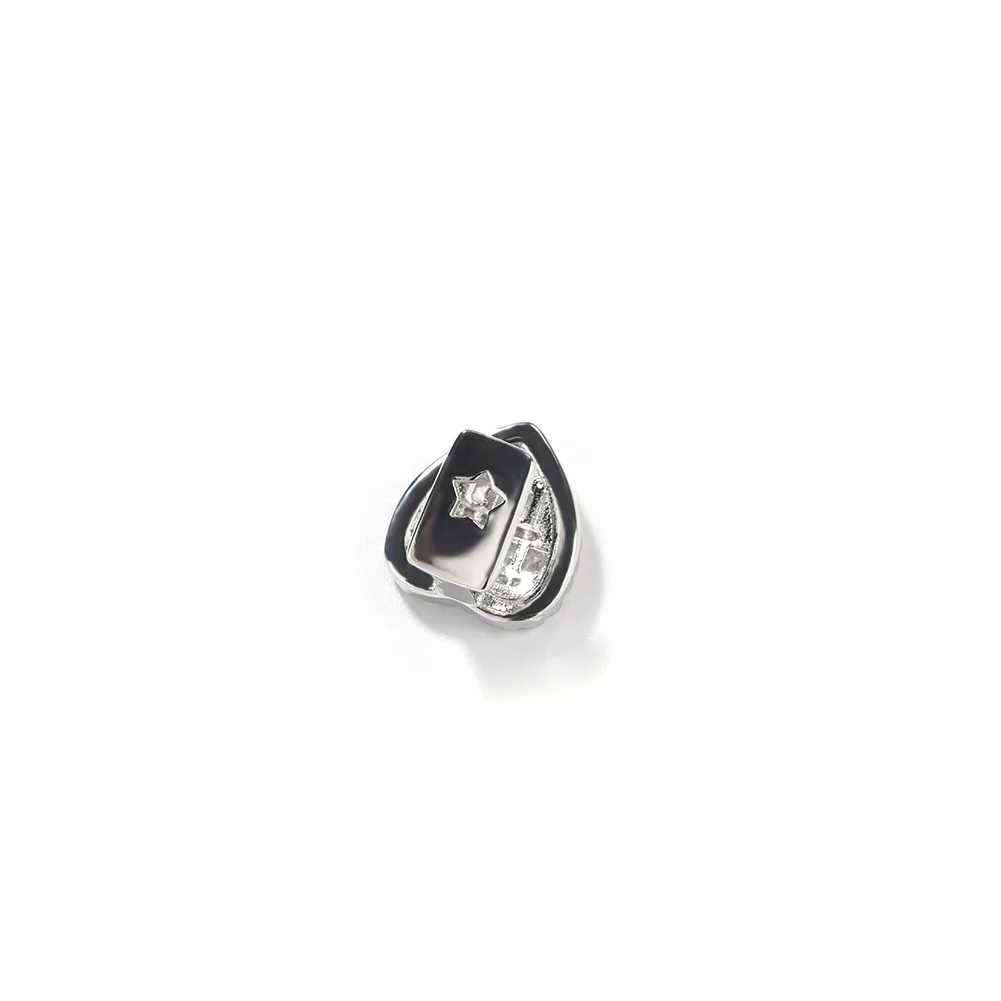 1PC Heart Bling Iced Out Teeth Grillz Hip Hop Top Bottom Grills Dental Mouth Punk Teeth Caps Cosplay Party TG113XJ250114