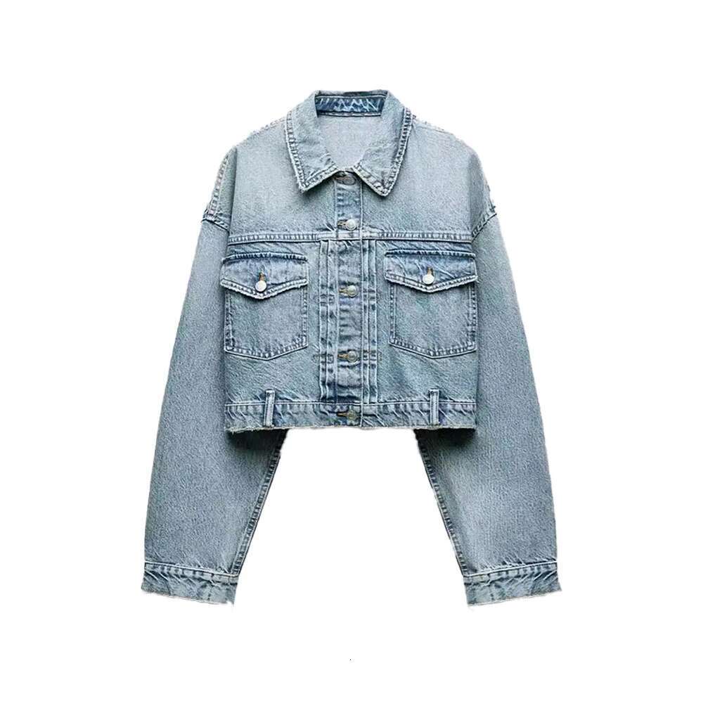 UNIZERA 2024 Autumn New Product Fashion Casual Women's Wear Simple And Versatile Short Denim Jacket Coat Top