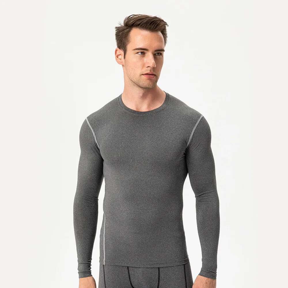 Ddmyoutdoor China Domestic Men Compression Fiess Top Quick Dry Gym Sport Shirt Long Sleeve Football T Basketball Jersey Training Running Shirts