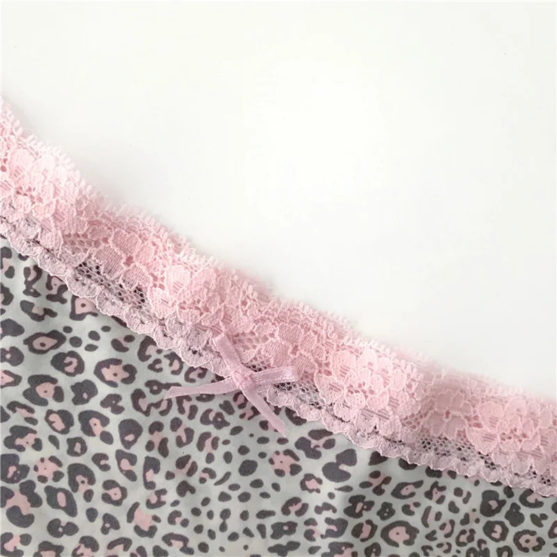 Fashion Womens Briefs Sexy Lace Panties Silk Low-rise Leopard Print for Girl Cotton Crotch Comfortable Lingerie 250114