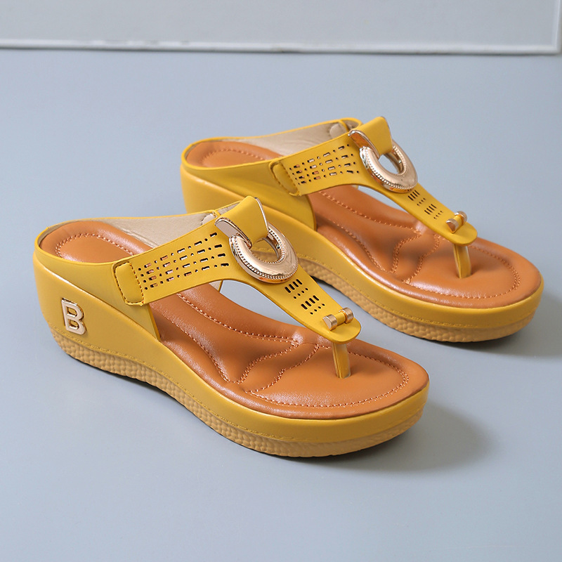 Cross-border foreign trade women's shoes 2025 summer new beach wedge sandals female European and American women's sandals 35-43