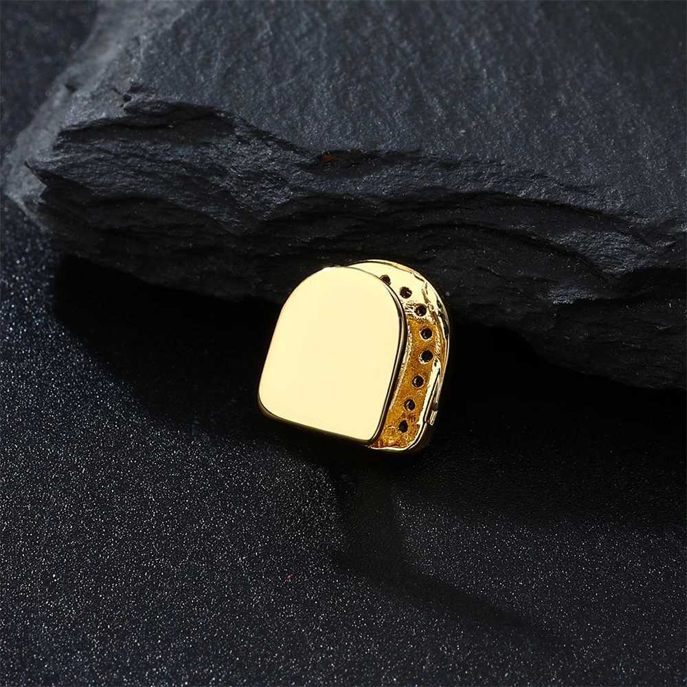 Hip Hop Cubic Zircon Heart-Shaped Oil Drip Teeth Grillz Gold Plated Caps Charm Dental Grills For Men Women Jewelry GiftXJ250114