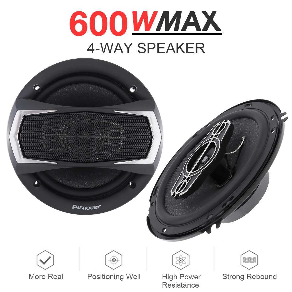 Car Audio 2pcs Hifi Car Coaxial Speaker 600W 4 Way 6 Inch Automotive Speaker Full Range Frequency Vehicle Auto Music Stereo Loudspeaker H250118