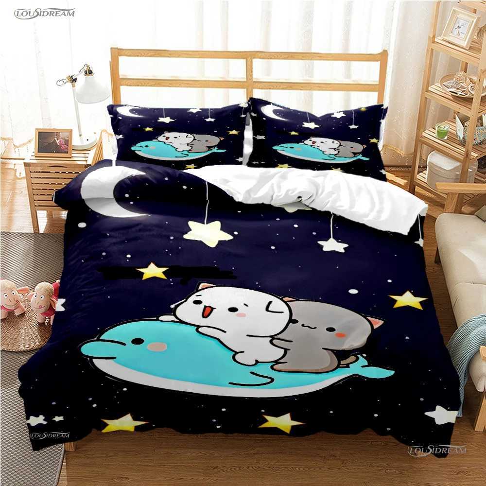 Bubu Dudu Cartoon Bear Panda Duvet Cover Cute only Bedding sets Soft Quilt Cover and Pillowcases Single/Double/Queen/King Kids M250118