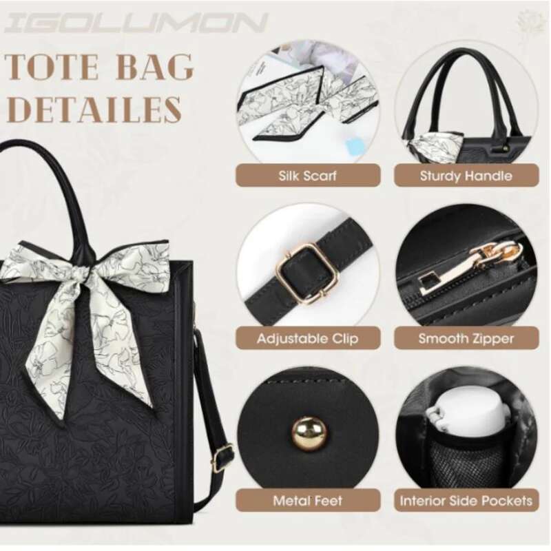 Women'S 15.6-Inch Laptop Large Capacity Business Shoulder Waterproof Leather Crossbody Bag