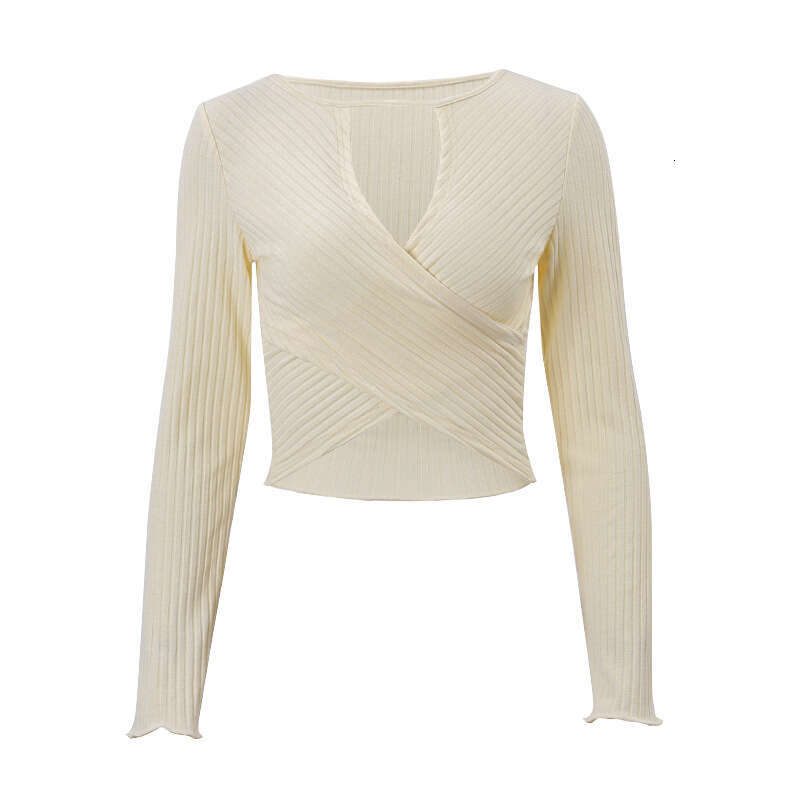 autumn popular women's European American sexy spicy girl hollow knitted thread long sleeved crop top 2025 new style chic and elegant clothing