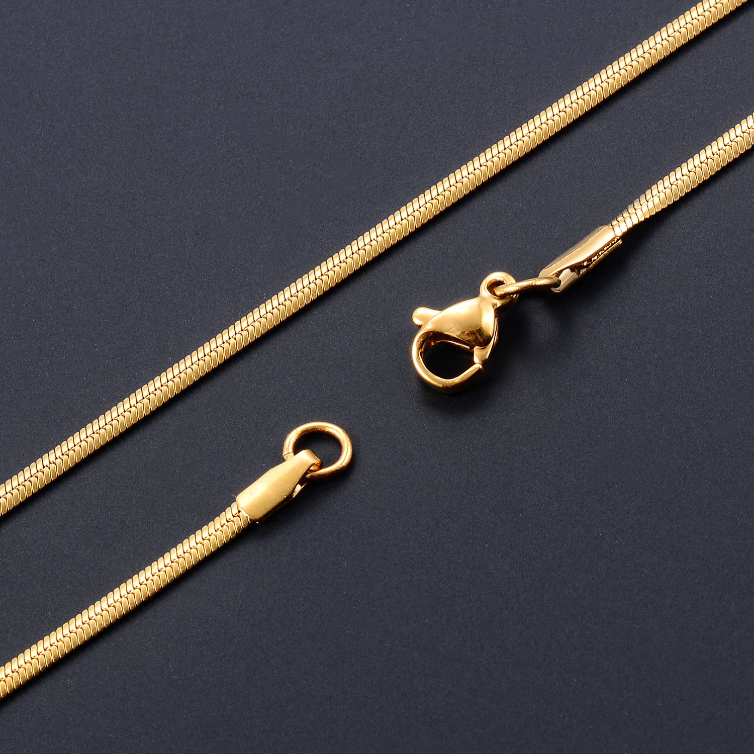 Width 1mm2mm Flat Snake GoldSilverBlackRose Color Stainless Steel Necklace Vintage Thin Chain Women And Man Jewelry 250114
