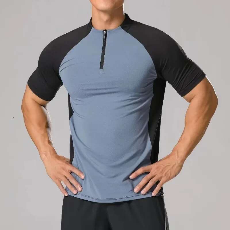 Ddmyoutdoor China Domestic Men Fiess Trainer Training T Shirts Workout Gym Compression Sweatshirt Running Football Jersey Man High Collar Sportswear T