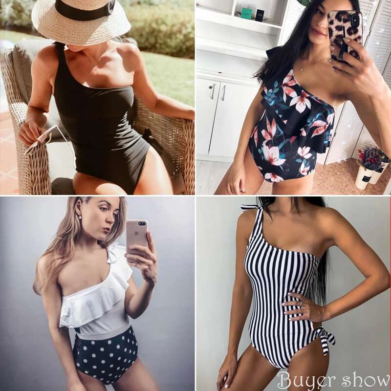 2025 Print Ral One Piece Swimsuit Women Padded Bandage Cut Out Mnokini Bathing Suit Plus Size Swimwear XL