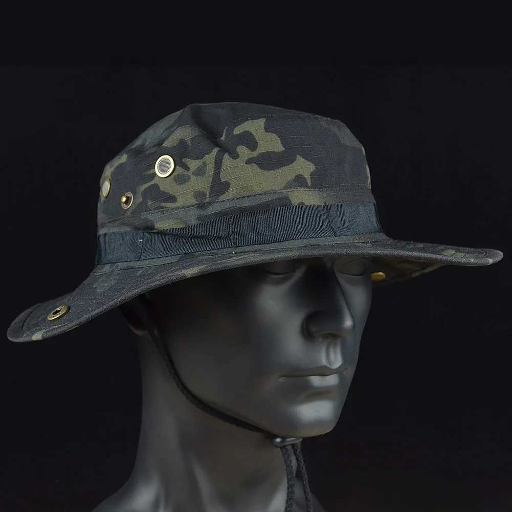 Mege Tactical Camouflage Bonnie Hat US Outdoor Hiking Panama Summer Sun Bucket GearXJ250116