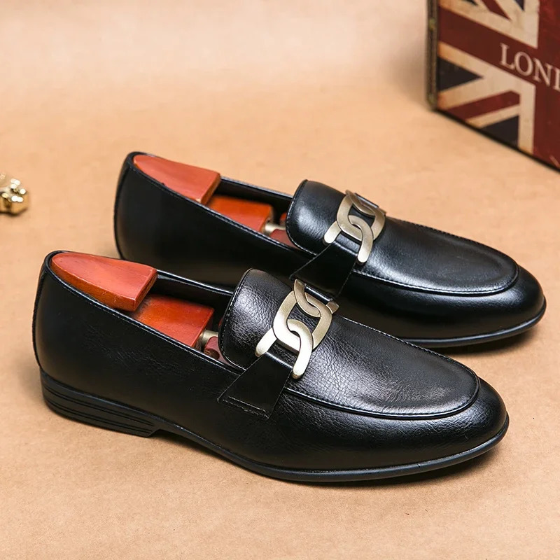 Tassel Leather Oxfords Shoes Men Loafers Casual Slip On Dress Italian Graceful Wedding Party Moccasins Black 250116X