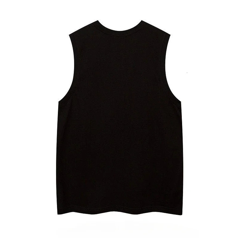 Floral vest trend high street American retro loose casual mens summer round neck sleveless shortsleeved Gothic cross print vest 250108