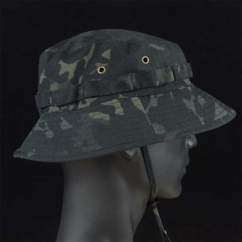Tactical Boonie Hats Sun Fishing Hat Outdoor Camouflage Bobb Hiking Fisherman Sniper Ghillie Bucket HatsXJ250116