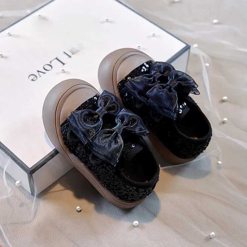 2024 New Girls Casual Shoes Sequins Versatile Children Tennis Shoes Thick Bottom Fashion Kids School Sports Shoes Non-slip PUXJ250118